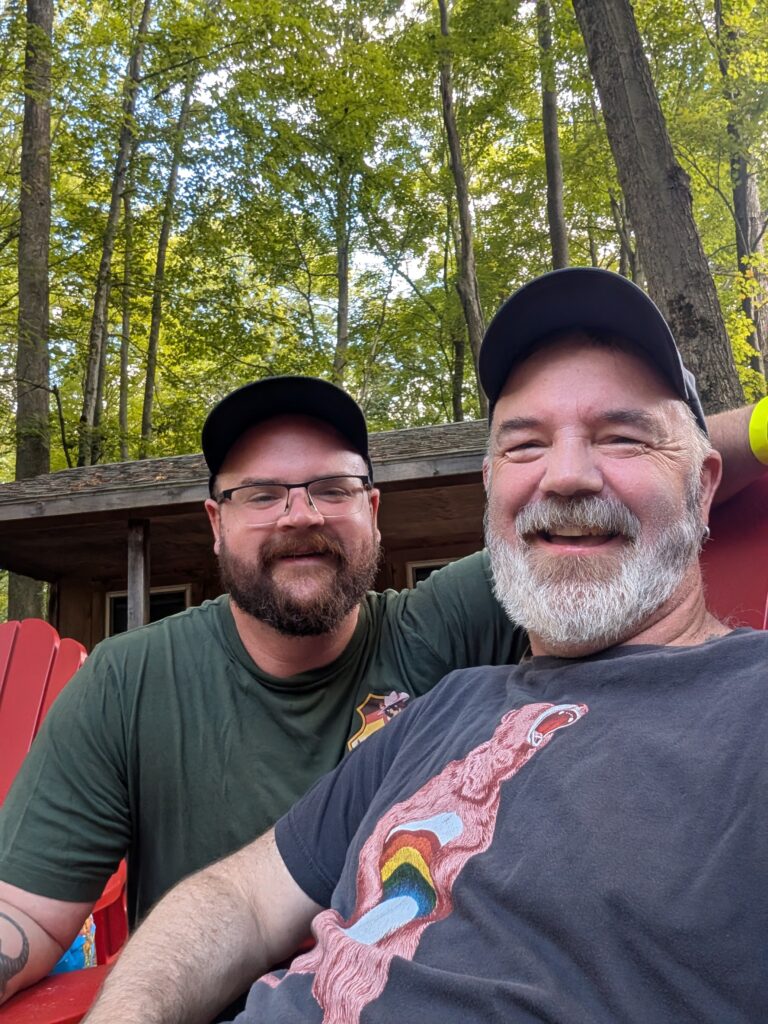 Sitting in front of Cabin 35
